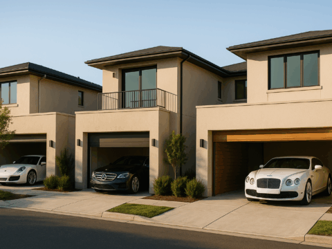 Real Estate Properties with Luxury Car Garages