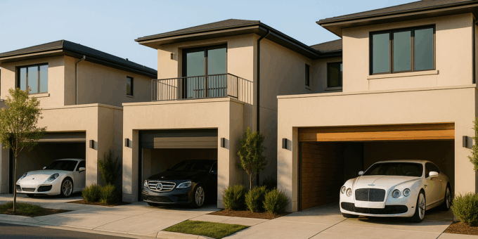 Real Estate Properties with Luxury Car Garages